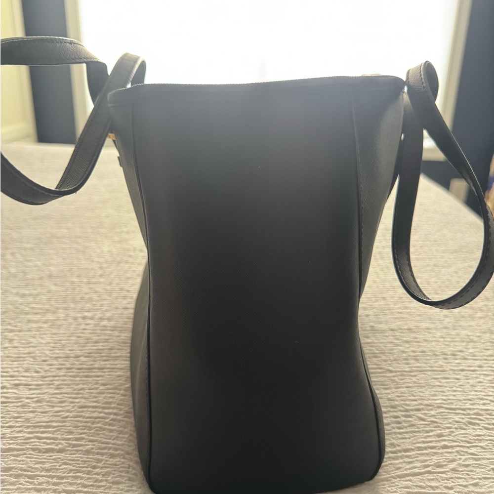 Michael Kors Black Leather Tote with Gold Hardware - Picture 9 of 10